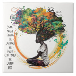 Geïnspireerde vrouw Soul Journey Keramische Tegel Tegeltje
