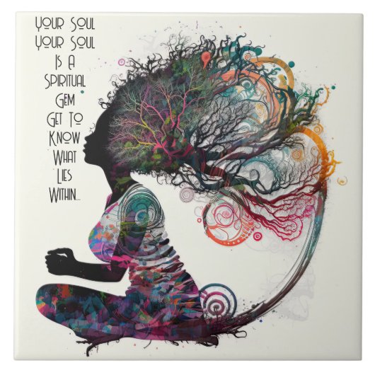 Geïnspireerde Vrouw Spirituele Gem Keramische Tege Tegeltje (Voorkant)