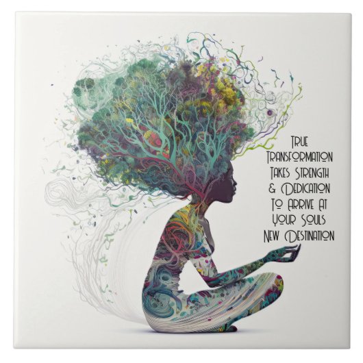 Geïnspireerde Vrouw Transformatie Keramische Tegel Tegeltje (Voorkant)