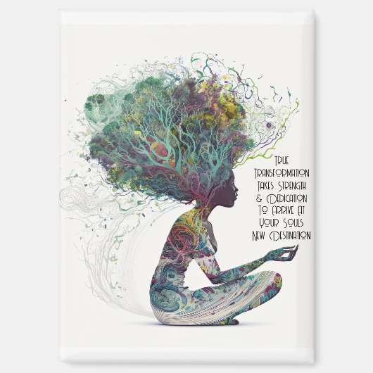 Geïnspireerde vrouw transformatiemagnet magneet (Voorkant)