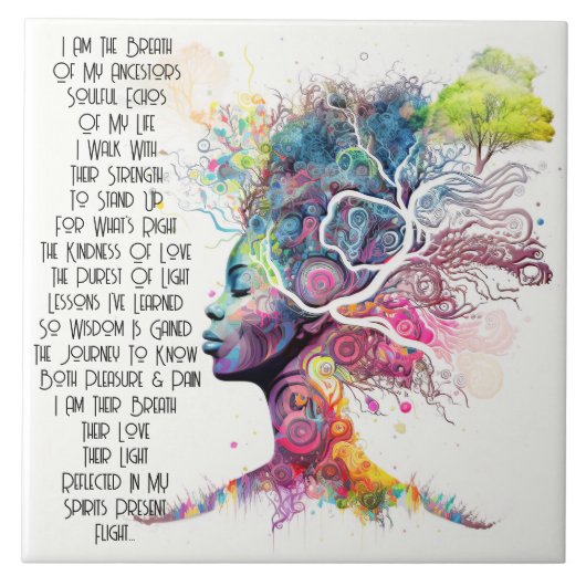 Geïnspireerde Vrouw Voorouder Gedicht Keramische T Tegeltje (Voorkant)