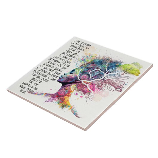 Geïnspireerde Vrouw Voorouder Gedicht Keramische T Tegeltje (Zijkant)