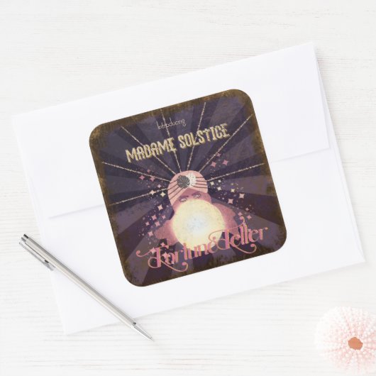  geïnspireerde waarzegster vierkante sticker (Envelop)