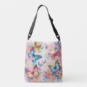  geïnspireerde Waterverf Bloemenvlinders Crossbody Tas (Achterkant)