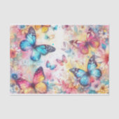  geïnspireerde Waterverf Bloemenvlinders Tissuepapier (Voorkant)