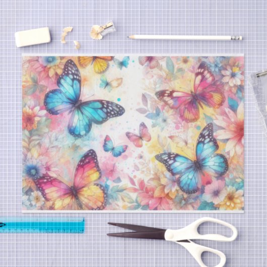  geïnspireerde Waterverf Bloemenvlinders Tissuepapier (Craft)