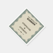 geïnspireerde Wavy Border op Sage Green Wedding Servet (Hoek)