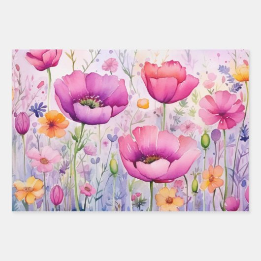  geïnspireerde wilde bloemen inpakpapier vel (Voorkant 3)