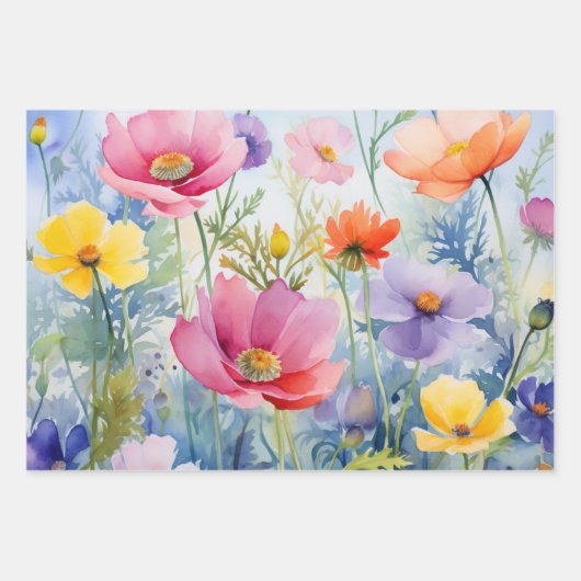  geïnspireerde wilde bloemen inpakpapier vel (Voorkant)