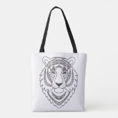 Geïnspireerde witte tijger 2 tote bag (Achterkant)