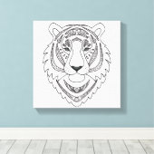 Geïnspireerde witte tijger 6 canvas afdruk (Insitu (Houten vloer))