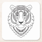 Geïnspireerde witte tijger kartonnen onderzetters (Voorkant)