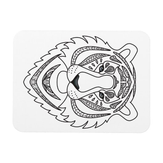 Geïnspireerde witte tijger magneet (Horizontaal)