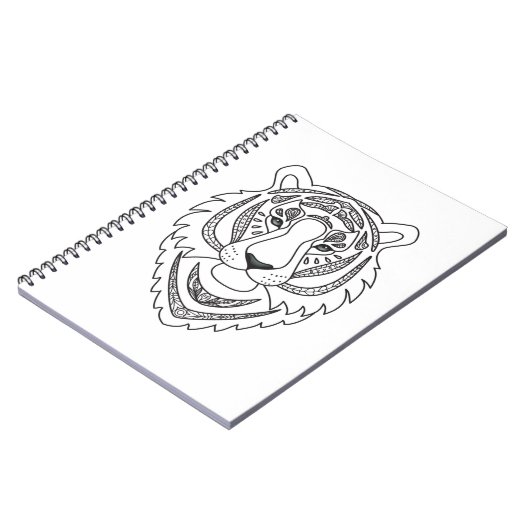 Geïnspireerde witte tijger notitieboek (Linkerzijde)