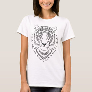 Geïnspireerde witte tijger t-shirt