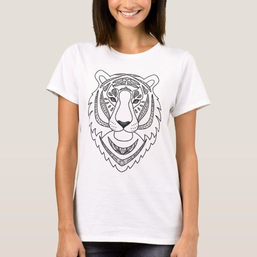 Geïnspireerde witte tijger t-shirt (Voorkant)