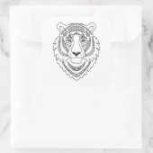 Geïnspireerde witte tijger vierkante sticker (Tas)