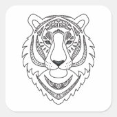 Geïnspireerde witte tijger vierkante sticker (Voorkant)