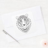 Geïnspireerde witte tijger vierkante sticker (Envelop)