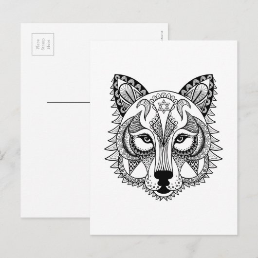 Geïnspireerde Wolf Briefkaart (Voorkant / Achterkant)