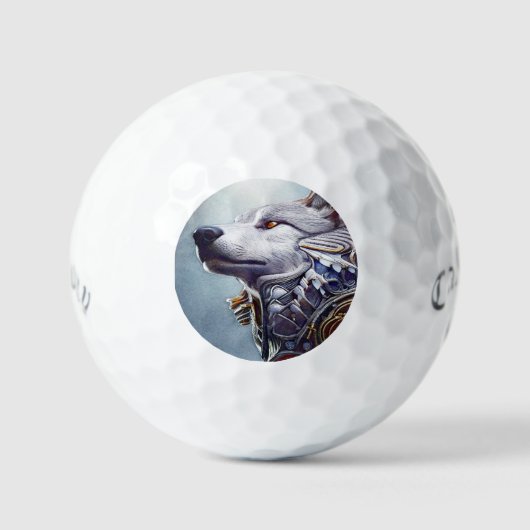 geïnspireerde Wolf Head Art - Nostalgisch Golfballen (Voorkant)