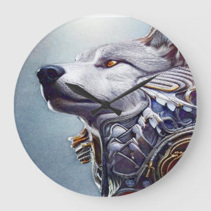  geïnspireerde Wolf Head Art - Nostalgisch Grote Klok