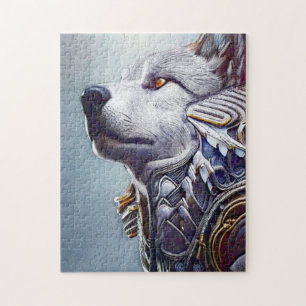 geïnspireerde Wolf Head Art - Nostalgisch Legpuzzel