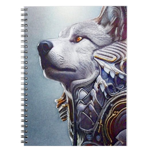 geïnspireerde Wolf Head Art - Nostalgisch Notitieboek (Voorkant)