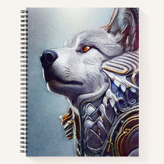 geïnspireerde Wolf Head Art - Nostalgisch Notitieboek (Voorkant)