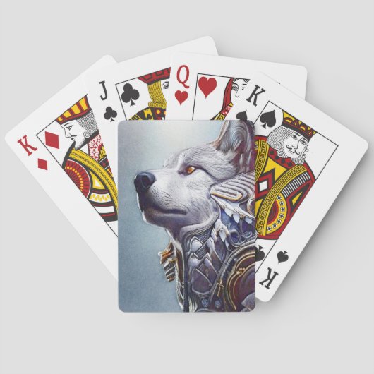  geïnspireerde Wolf Head Art - Nostalgisch Pokerkaarten (Achterkant)