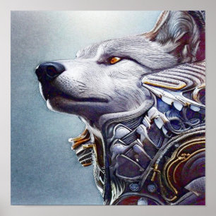  geïnspireerde Wolf Head Art - Nostalgisch Poster