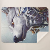 geïnspireerde Wolf Head Art - Nostalgisch Sherpa Deken (Voorkant (horizontaal))
