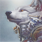 geïnspireerde Wolf Head Art - Nostalgisch Sticker (Voorkant)