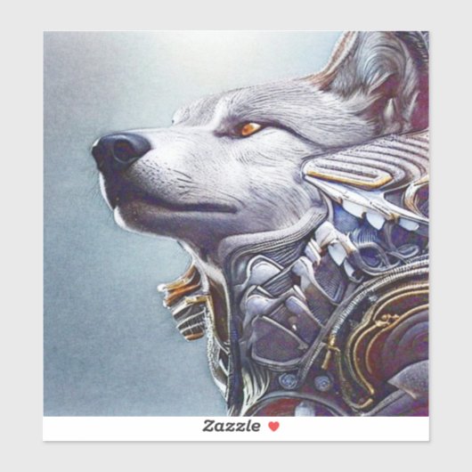 geïnspireerde Wolf Head Art - Nostalgisch Sticker (Vel)