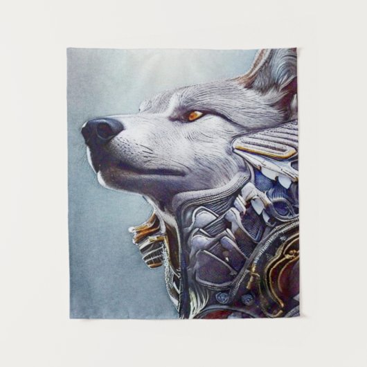 geïnspireerde Wolf Head Art - Nostalgisch Wandkleed (Voorkant)