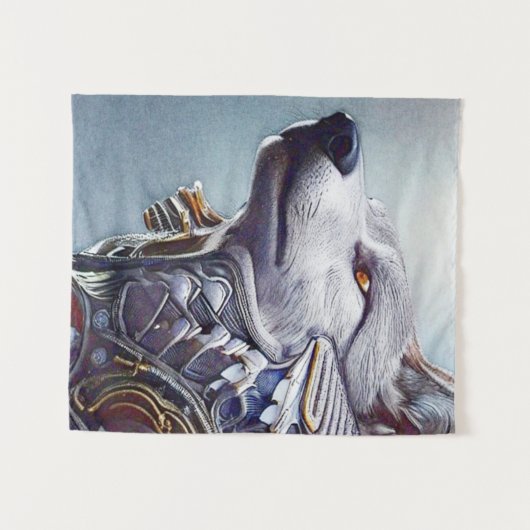  geïnspireerde Wolf Head Art - Nostalgisch Wandkleed (Voorkant (horizontaal))