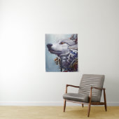 geïnspireerde Wolf Head Art - Nostalgisch Wandkleed (In situ)