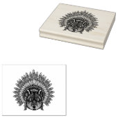 Geïnspireerde wolf in de vertederde oorlogsbonnet rubberstempel (Gestempeld)
