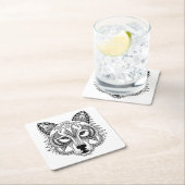 Geïnspireerde Wolf Kartonnen Onderzetters (Insitu)