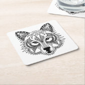 Geïnspireerde Wolf Kartonnen Onderzetters (Schuin)