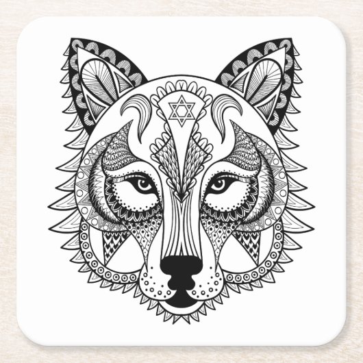 Geïnspireerde Wolf Kartonnen Onderzetters (Voorkant)