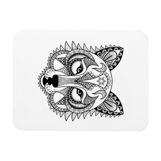 Geïnspireerde Wolf Magneet (Horizontaal)