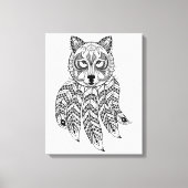 Geïnspireerde Wolf met Dreamcatcher 6 Canvas Afdruk (Voorkant)