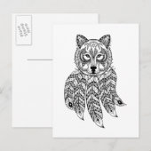 Geïnspireerde wolf met drocatcher briefkaart (Voorkant / Achterkant)