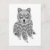 Geïnspireerde wolf met drocatcher briefkaart (Voorkant)