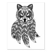 Geïnspireerde wolf met drocatcher rubberstempel (Afrduk)