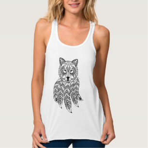 Geïnspireerde wolf met drocatcher tanktop