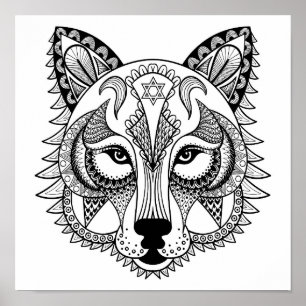 Geïnspireerde Wolf Poster
