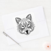 Geïnspireerde Wolf Vierkante Sticker (Envelop)