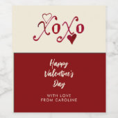  geïnspireerde XXOO handgeschreven Valentijn Wijn Etiket (Enkel label)